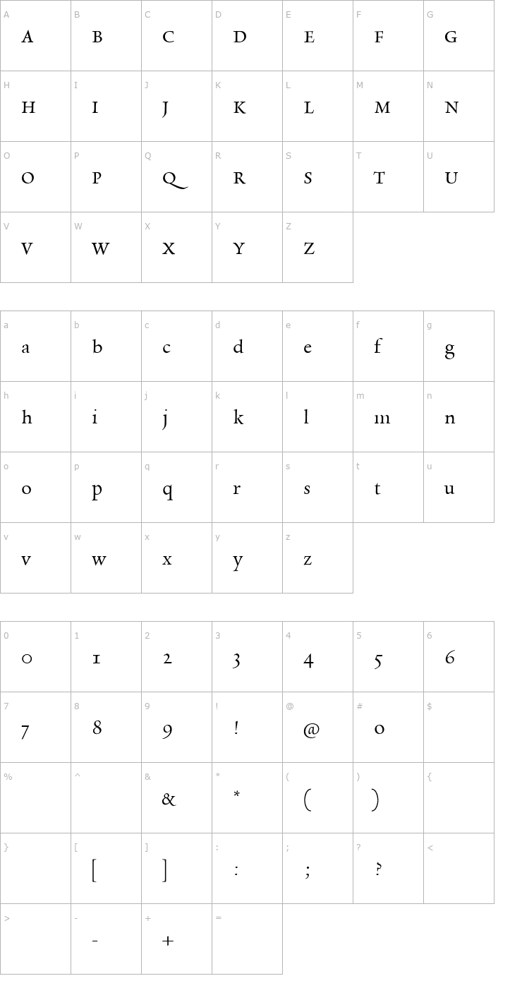 Character Map RialtoDF-Piccolo Font