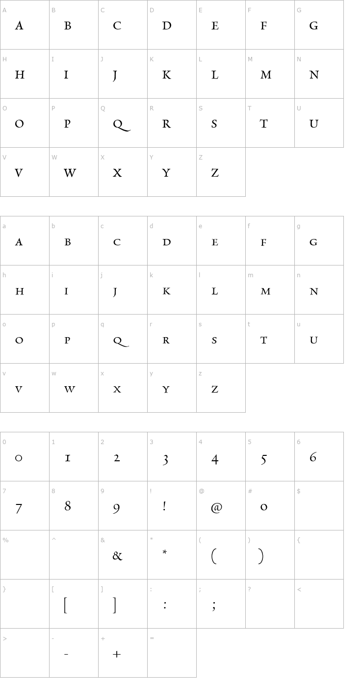 Character Map RialtoDF-PiccoloCaps Font