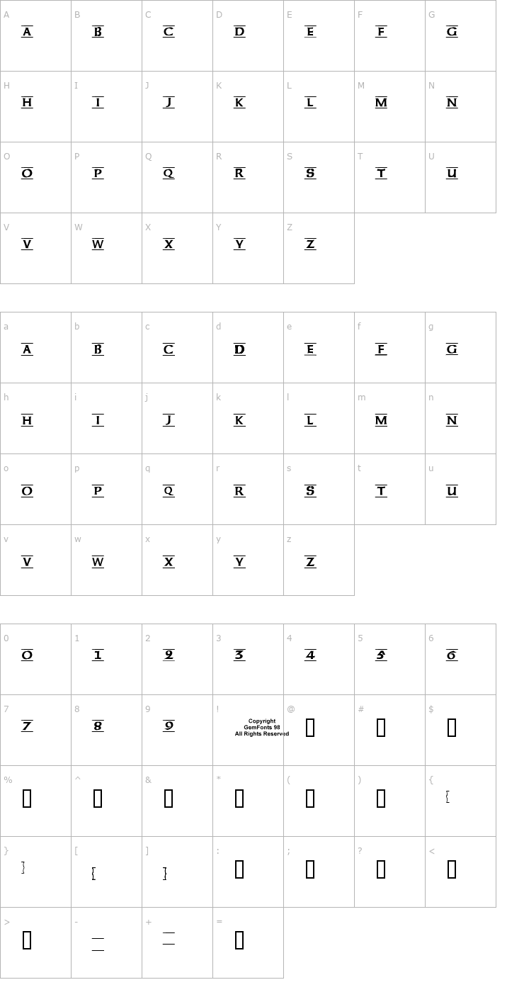 Character Map Ribbon Font