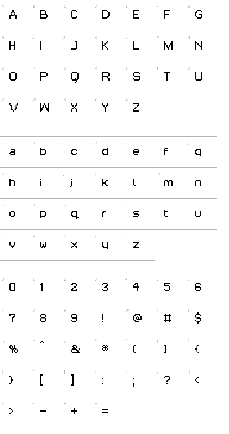 Character Map Rittswood Three Oranges Font