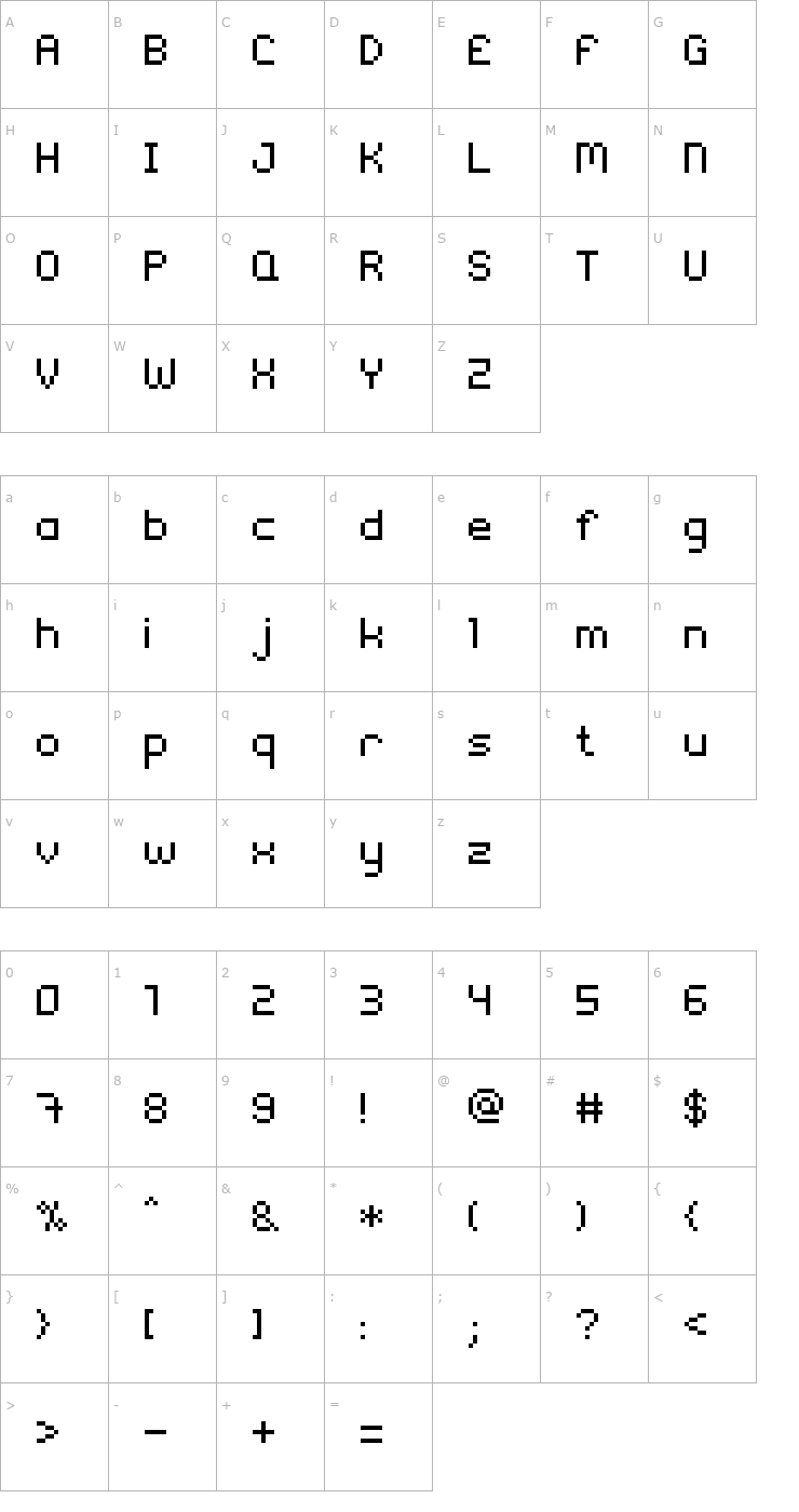 Character Map Rix Font