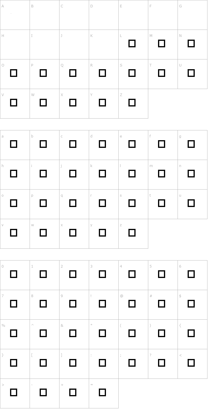 Character Map Robot Crisis Font