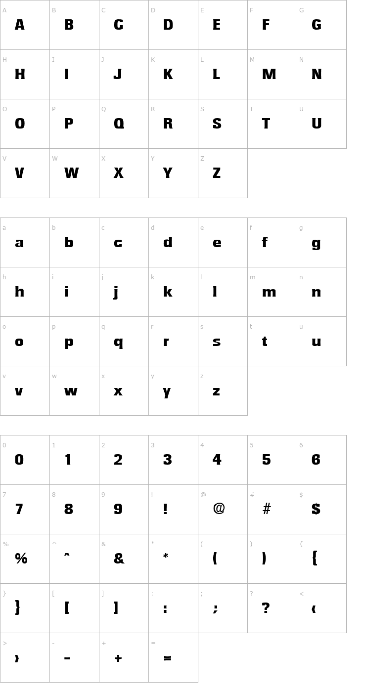 Character Map Rochester-ExtraBold Font