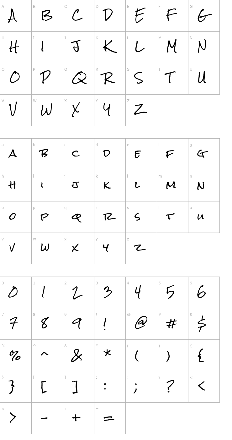 Character Map Rock Salt Font