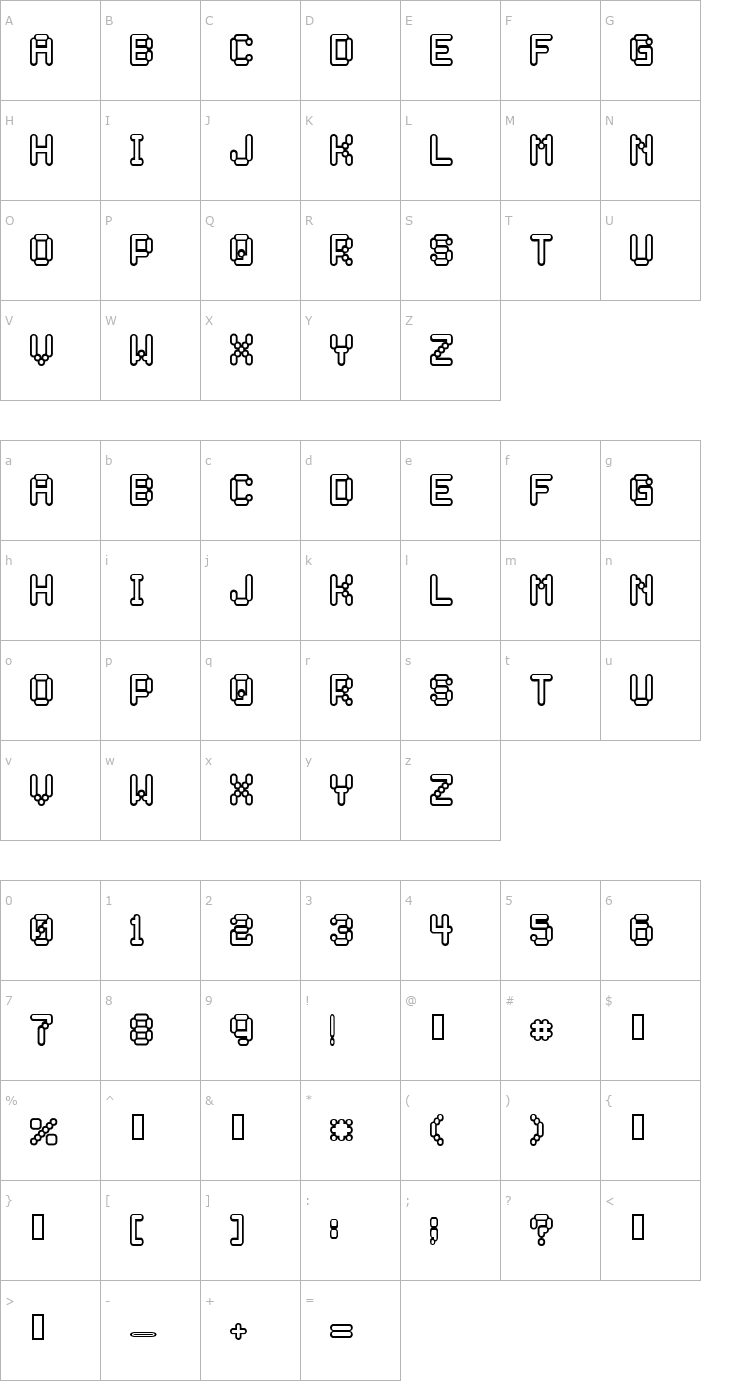 Character Map Rocketman Font