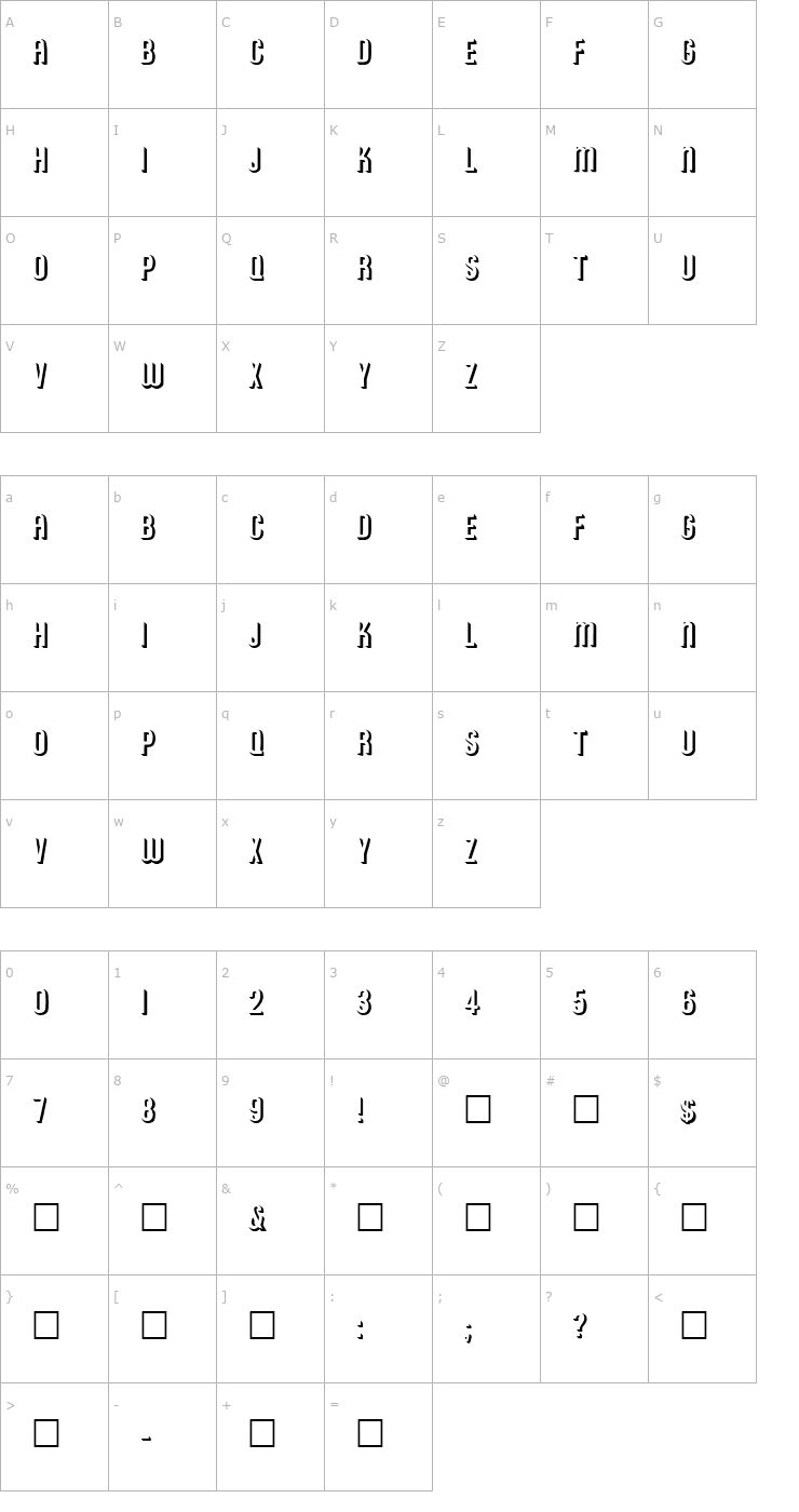 Character Map RoundedRelief Regular Font