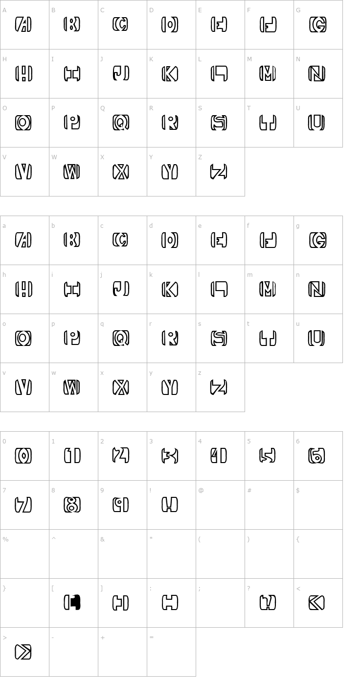 Character Map Royal Font