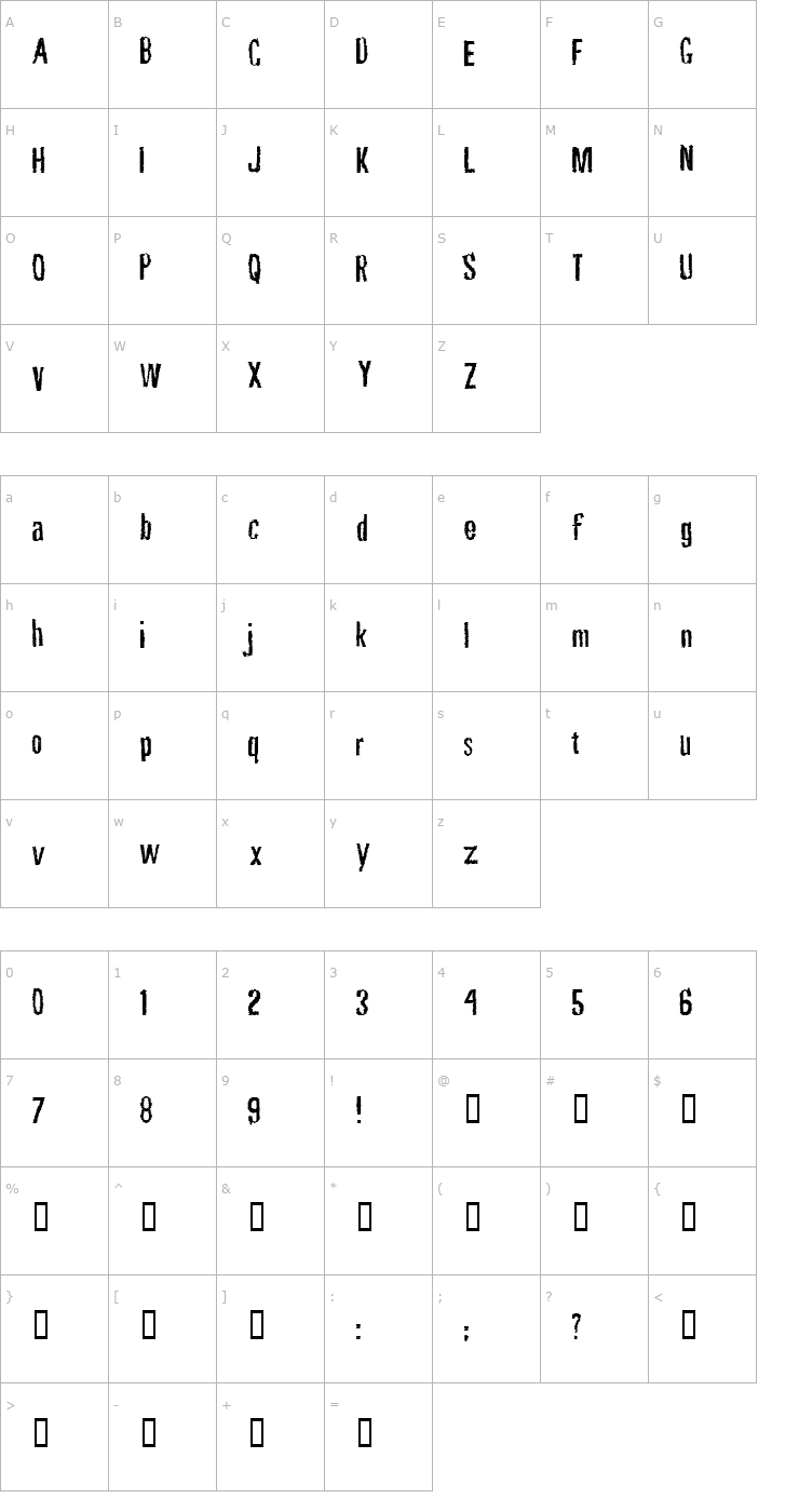 Character Map Rubbing Font Font