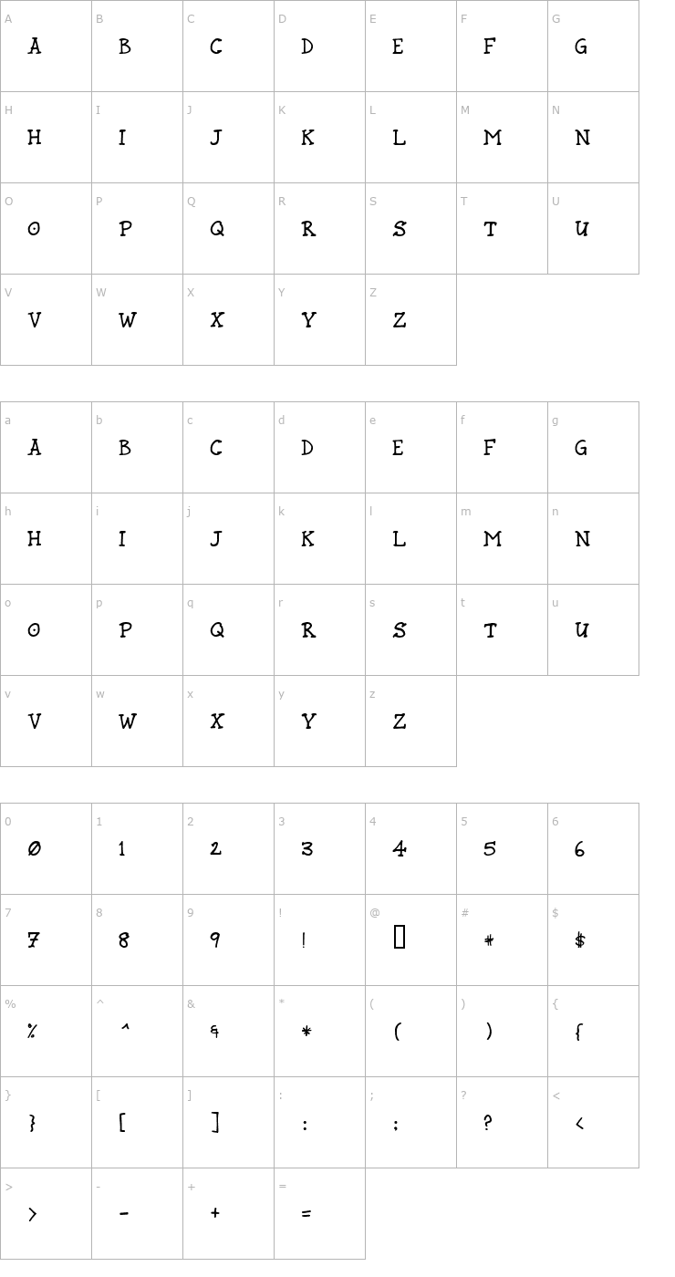 Character Map Rund Marker Font