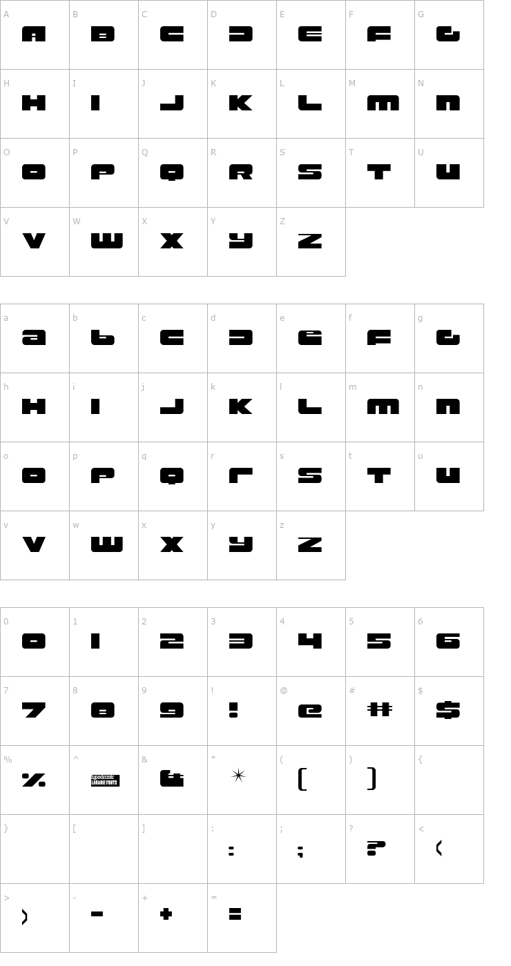 Character Map Rustproof Body Font