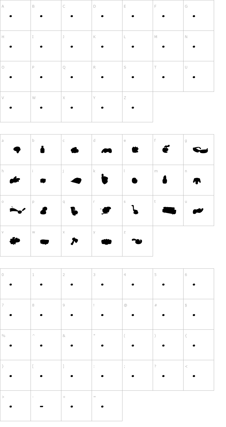 Character Map SaunaDingbats-Background OTF Font