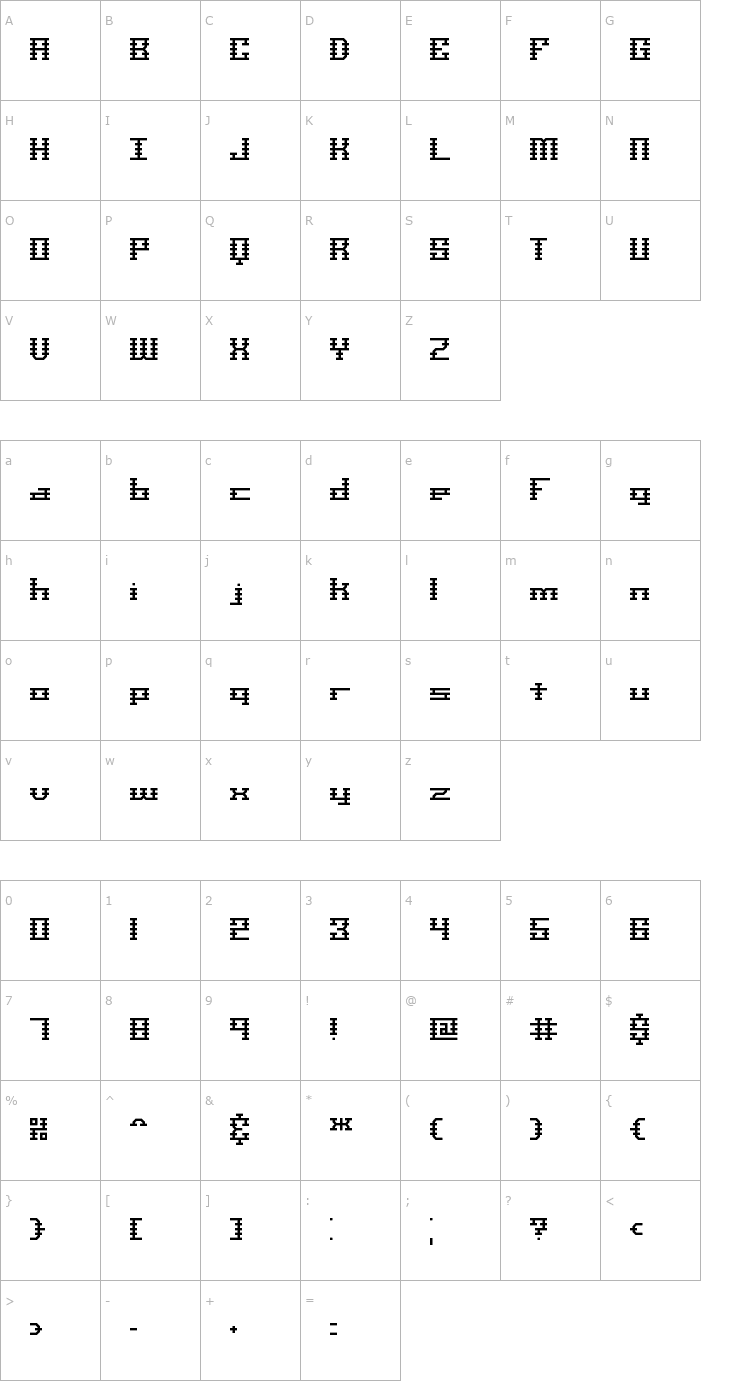 Character Map Scalelines BRK Font