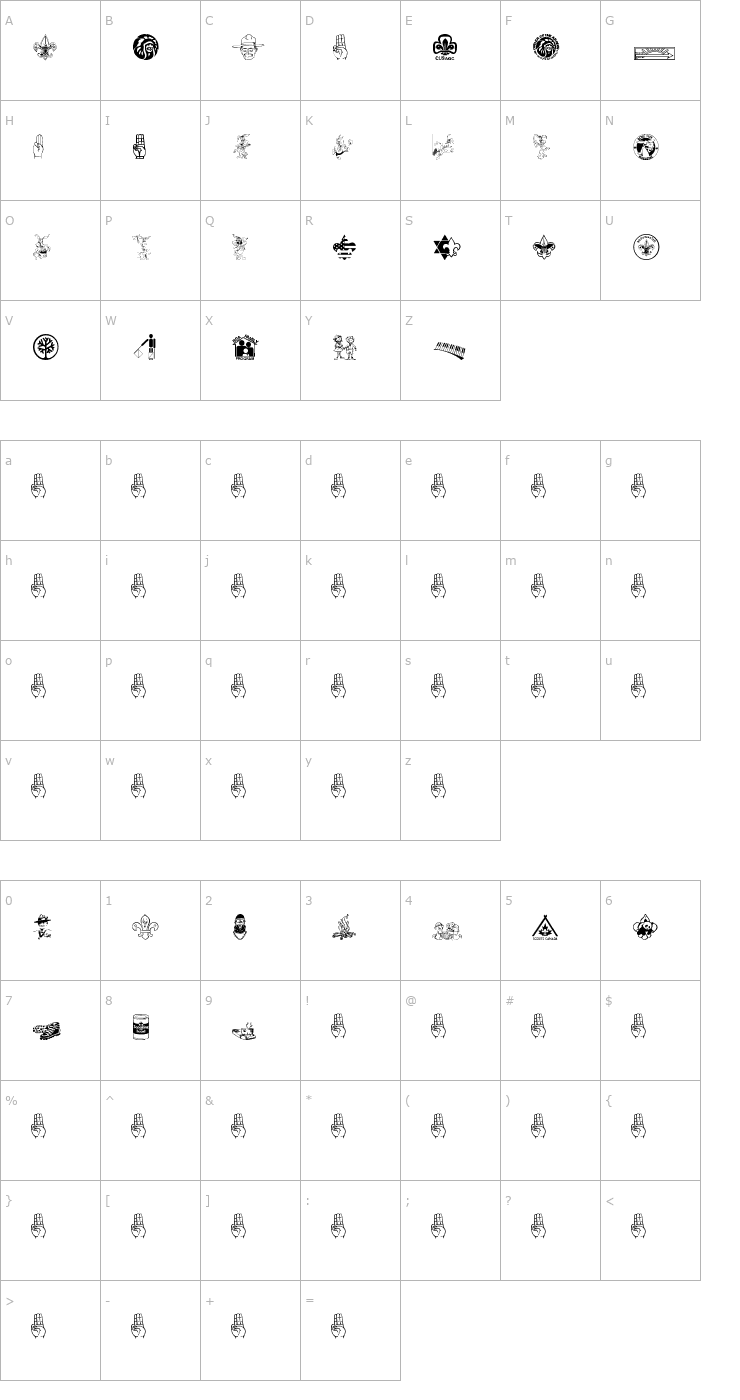 Character Map Scout 015 Font