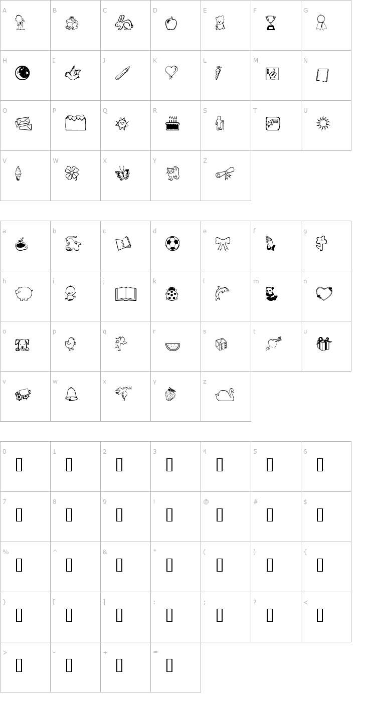 Character Map ScrapiCons Font