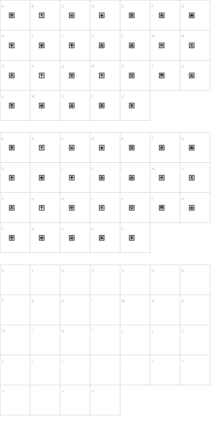 Character Map Scumskullz Box Font