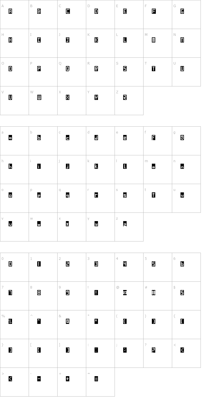 Character Map SD LED Screen Font