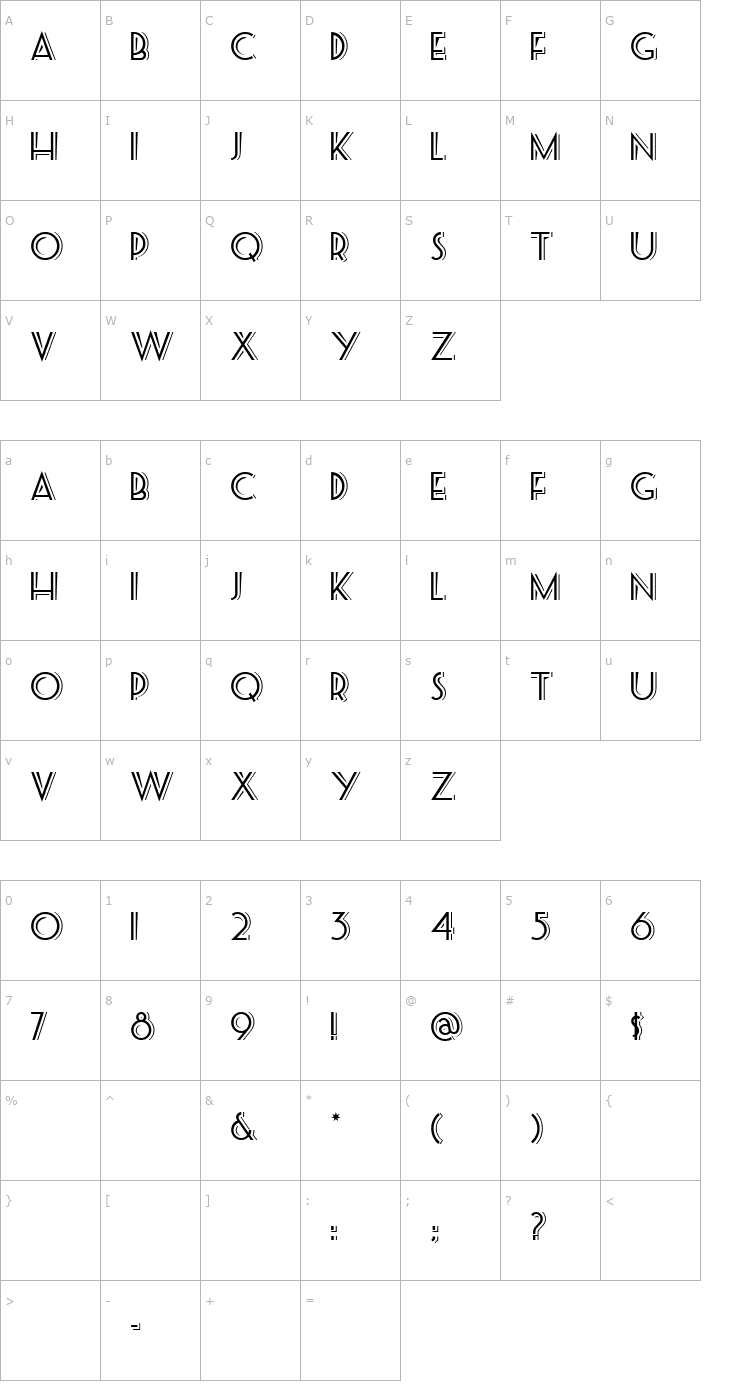 Character Map SeasideResortNF Font