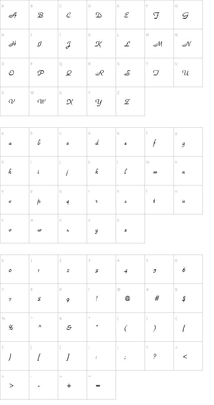 Character Map Second Road Font