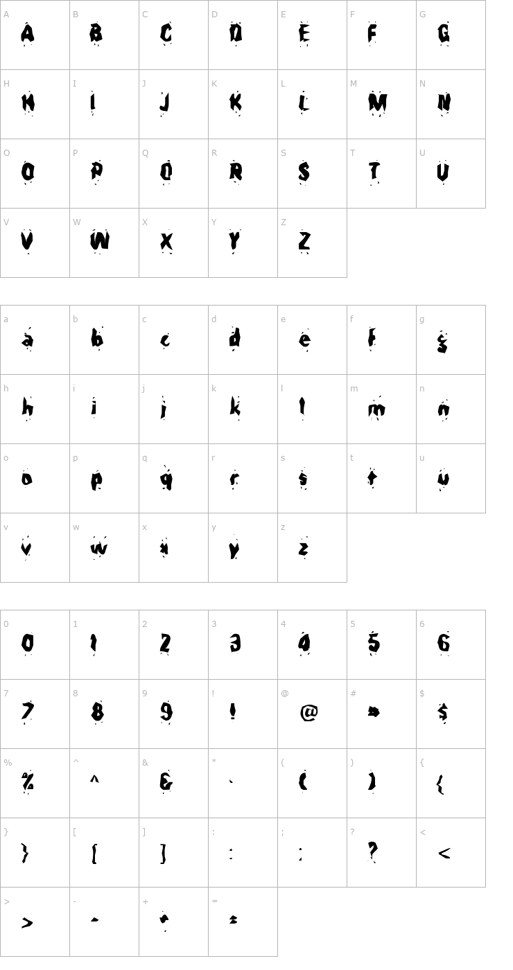 Character Map SeedPeople Font