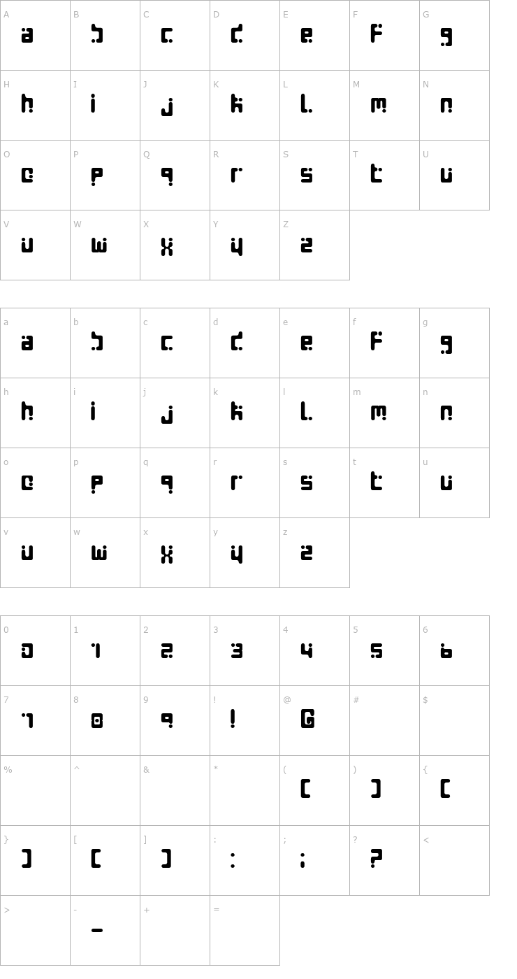 Character Map Seeds Font