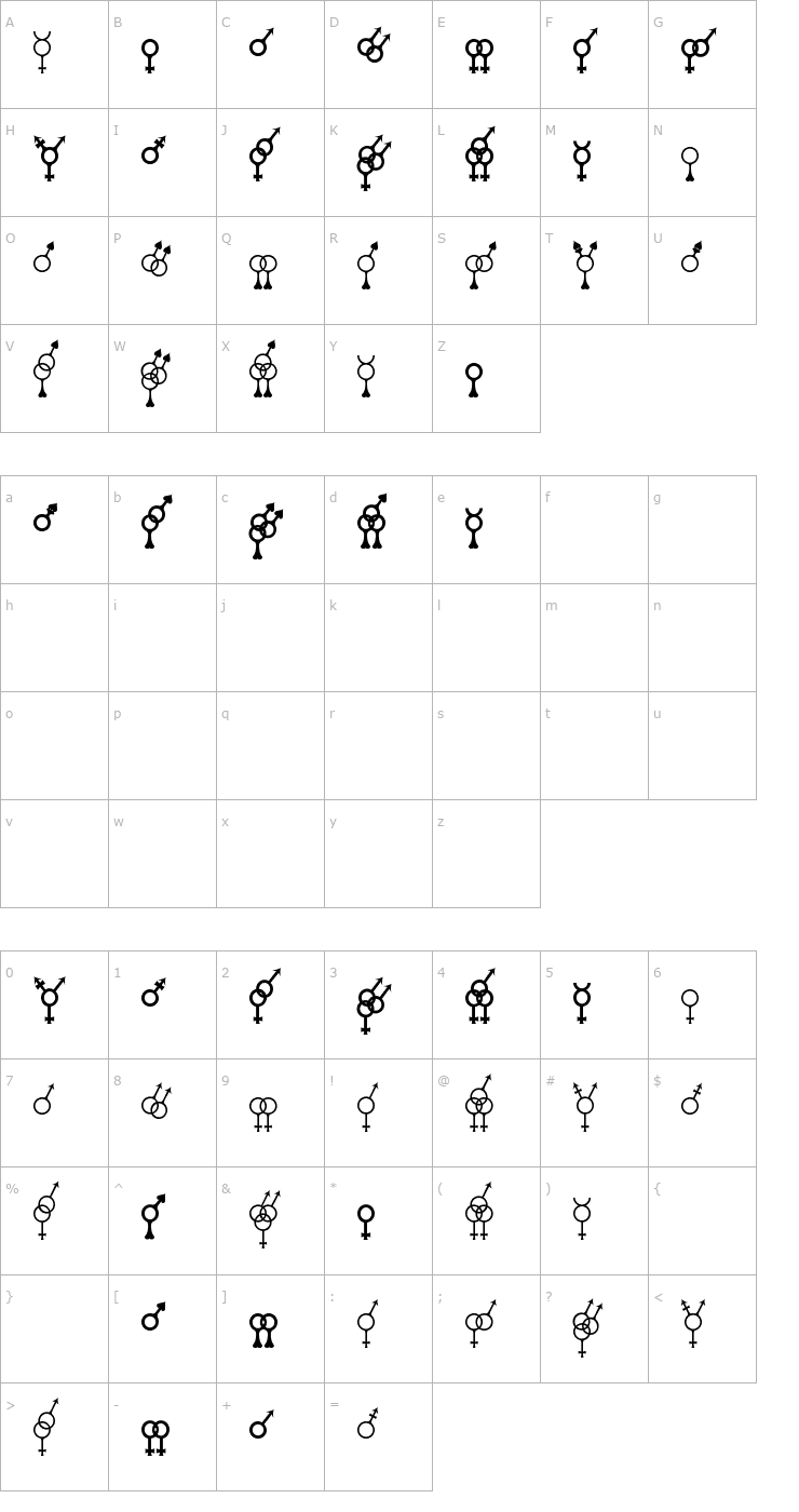 Character Map Sekushii Font