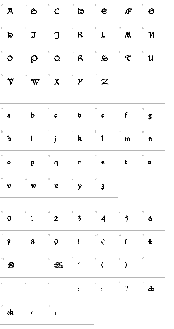 Character Map Serpentis Black Font