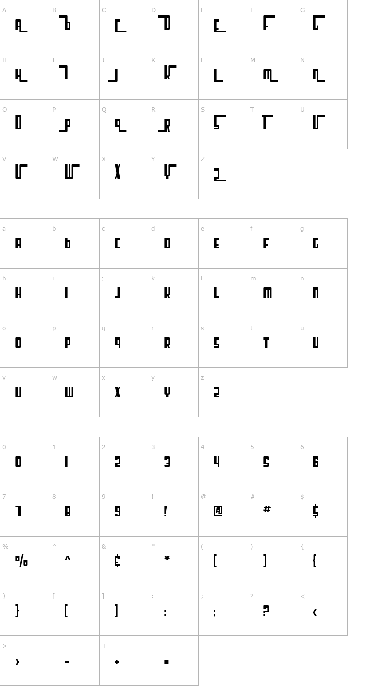 Character Map SF Cosmic Age Font