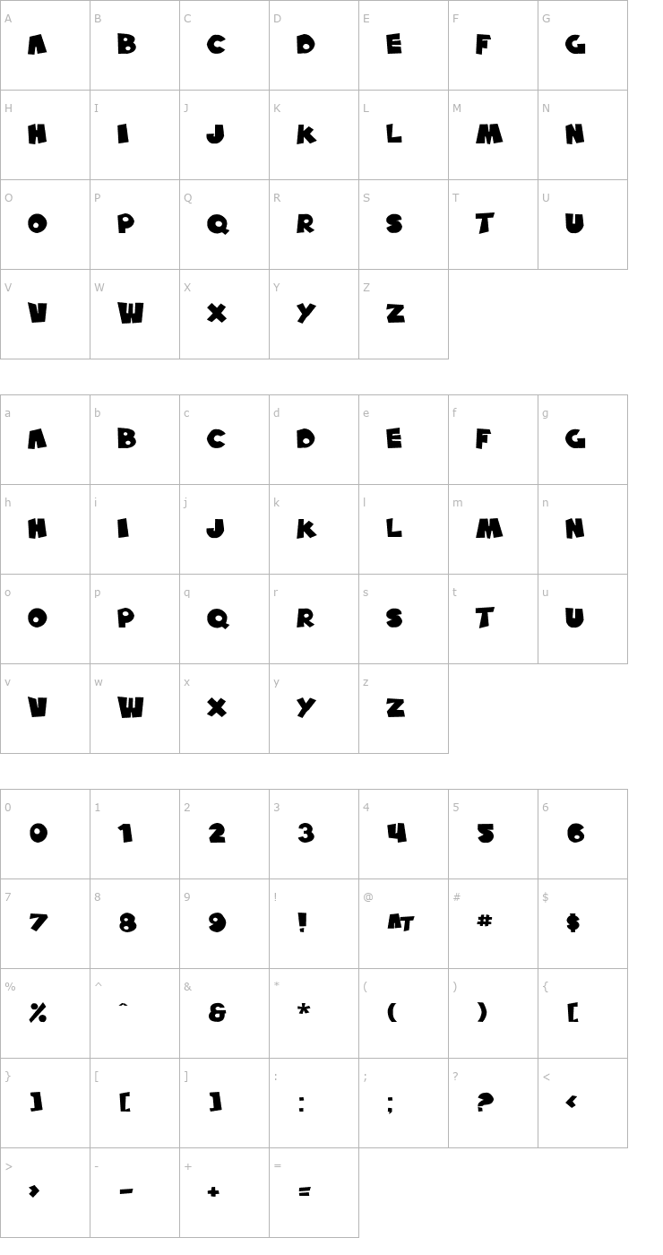 Character Map SF Pale Bottom Extended Font