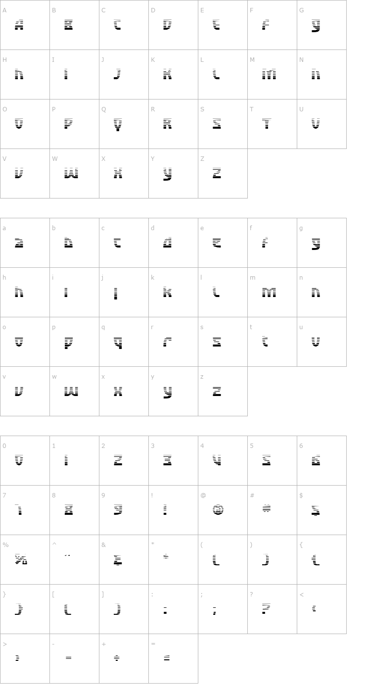 Character Map SF Retroesque FX Font