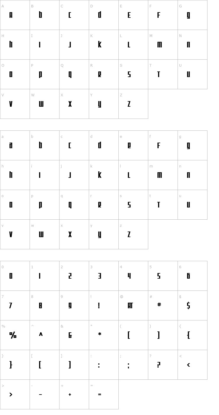 Character Map SF Square Root Bold Font