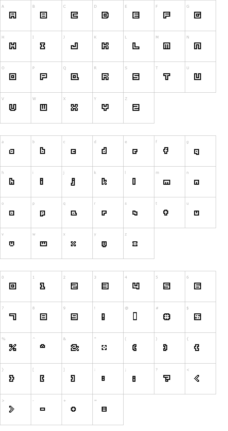 Character Map SG05 Font