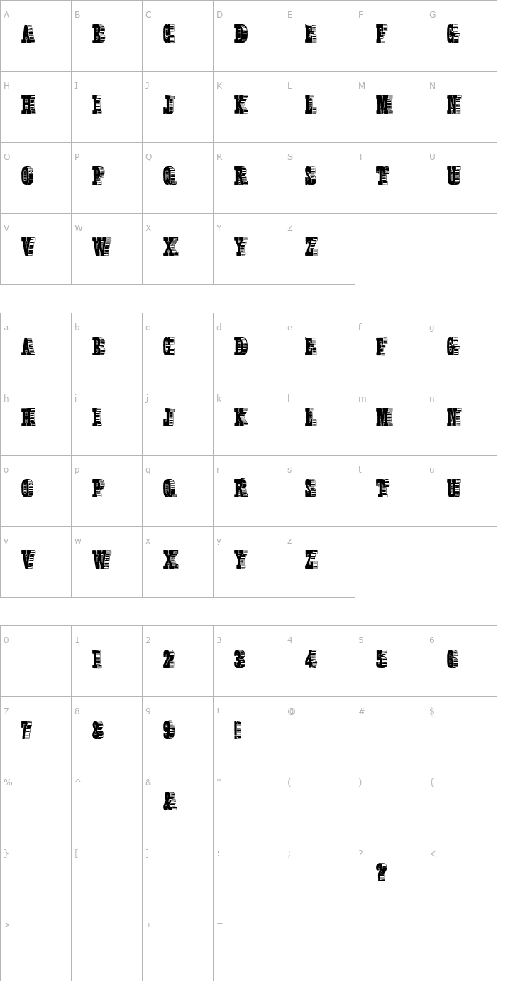 Character Map Shady Characters Medium Font