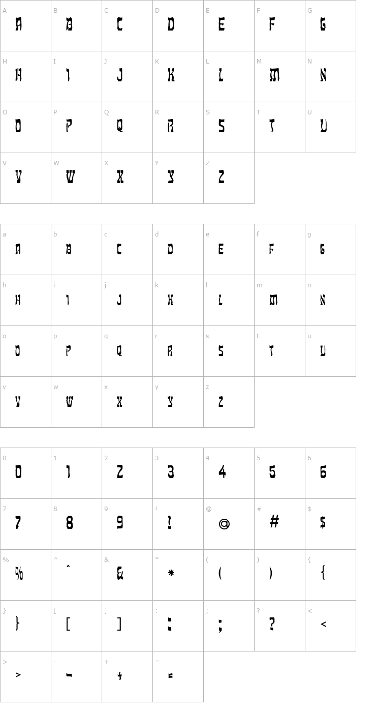 Character Map Shalom Normal Font