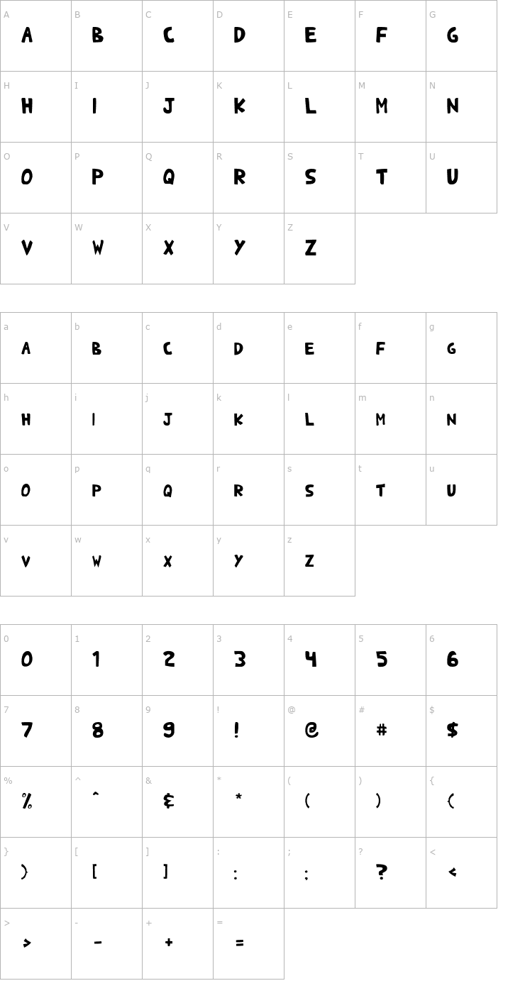 Character Map Shark Heavy ABC Font