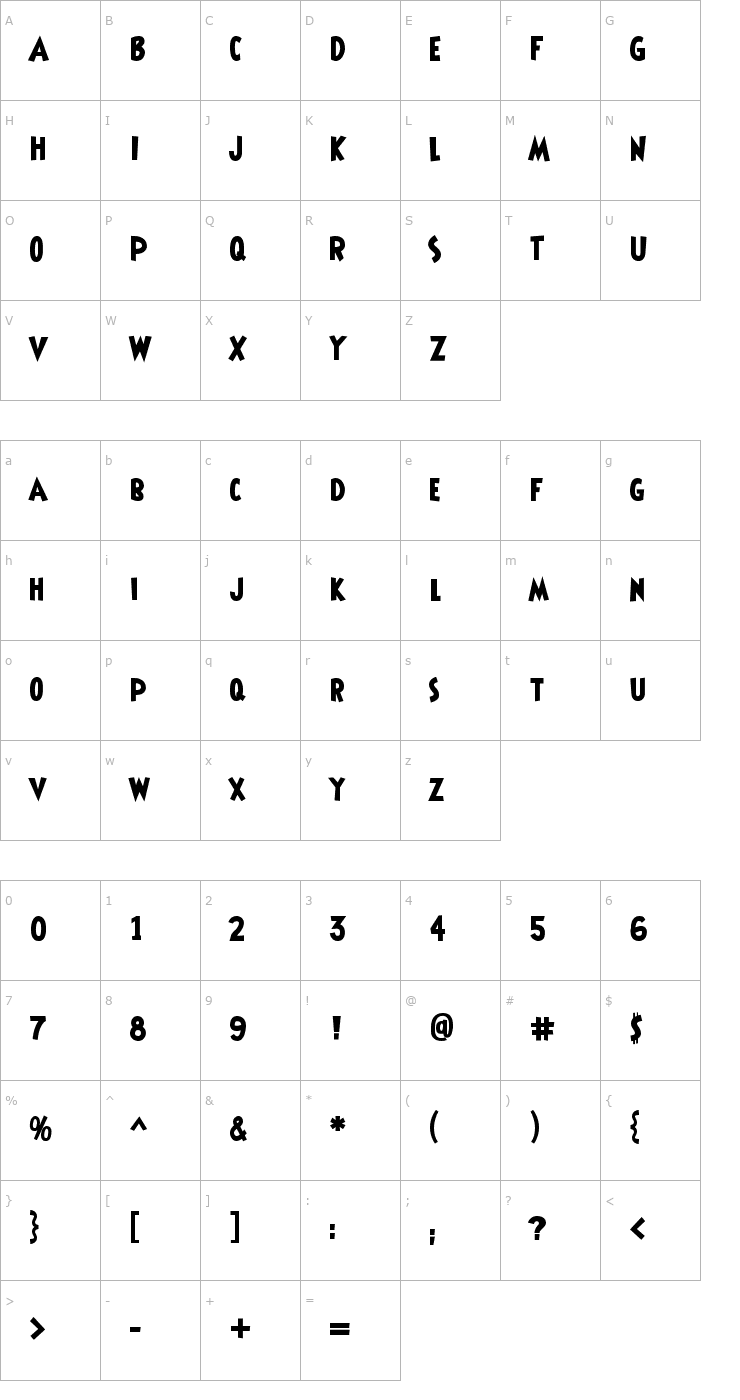 Character Map Shermlock Font