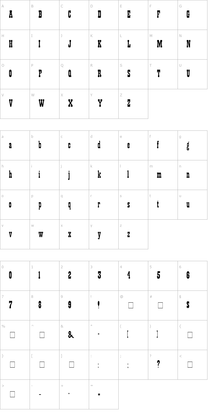 Character Map Showguide Font