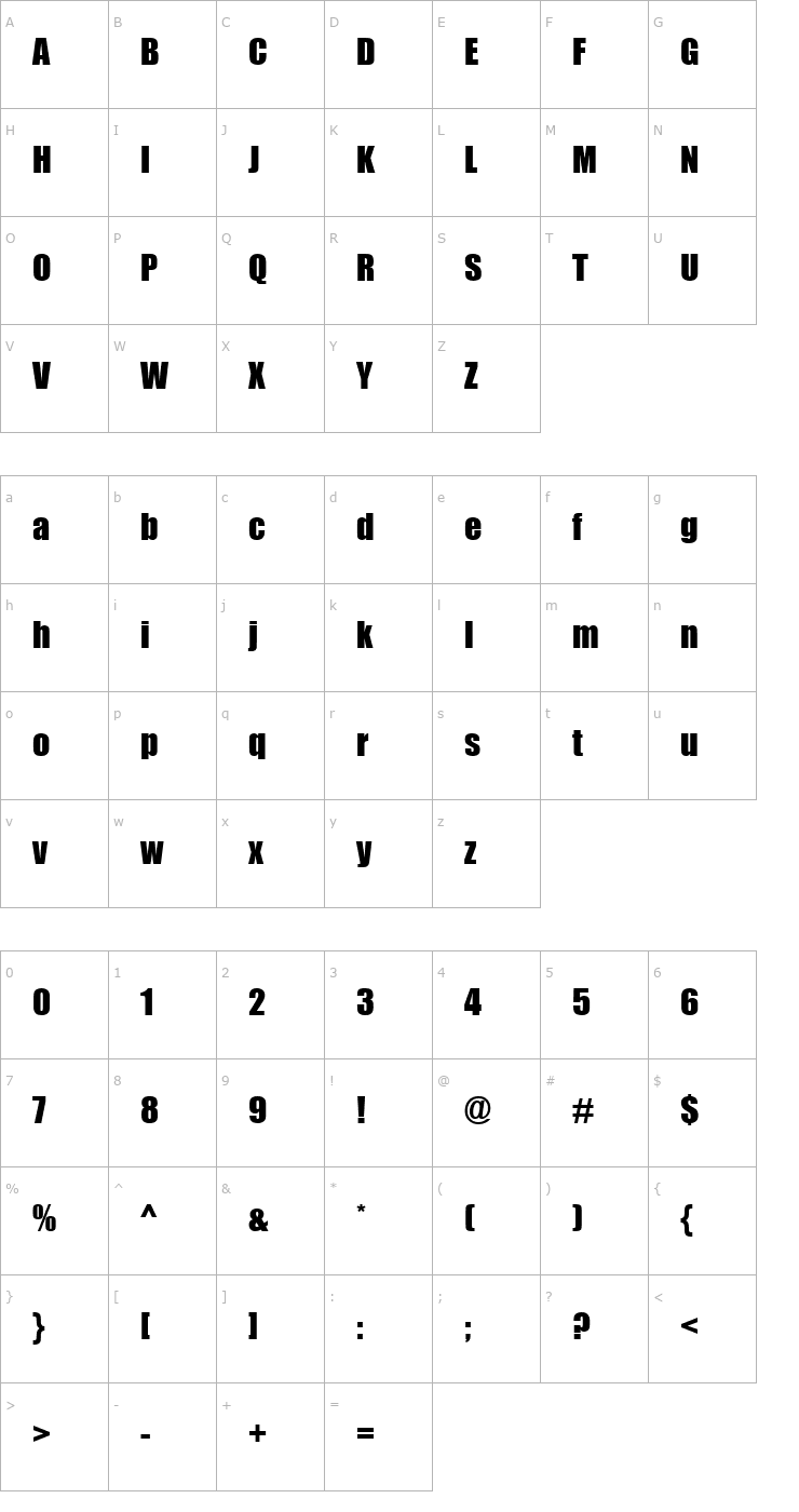 Character Map SI Font Font