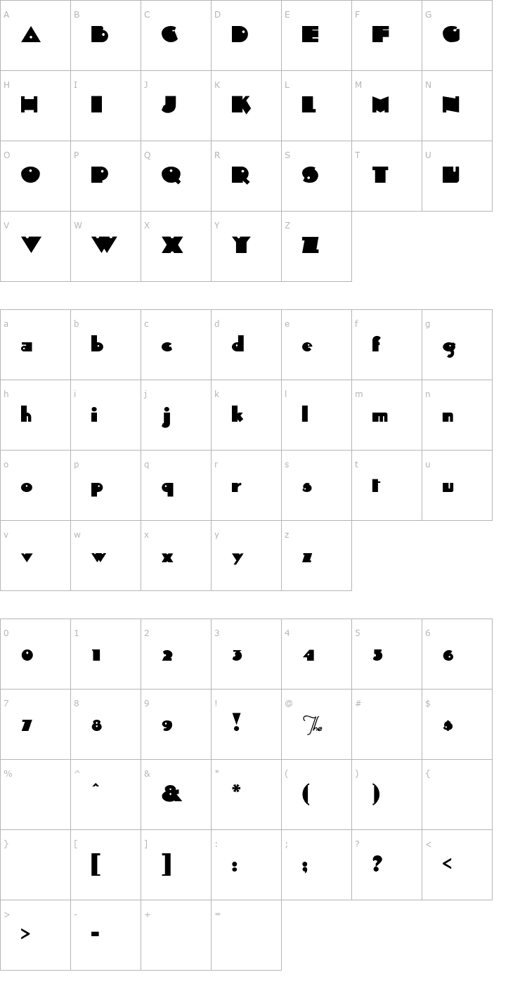 Character Map Sid-theKid Font