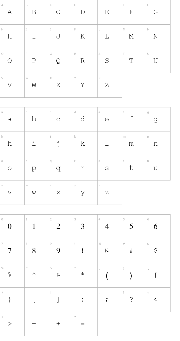 Character Map Simplified Arabic Fixed Font