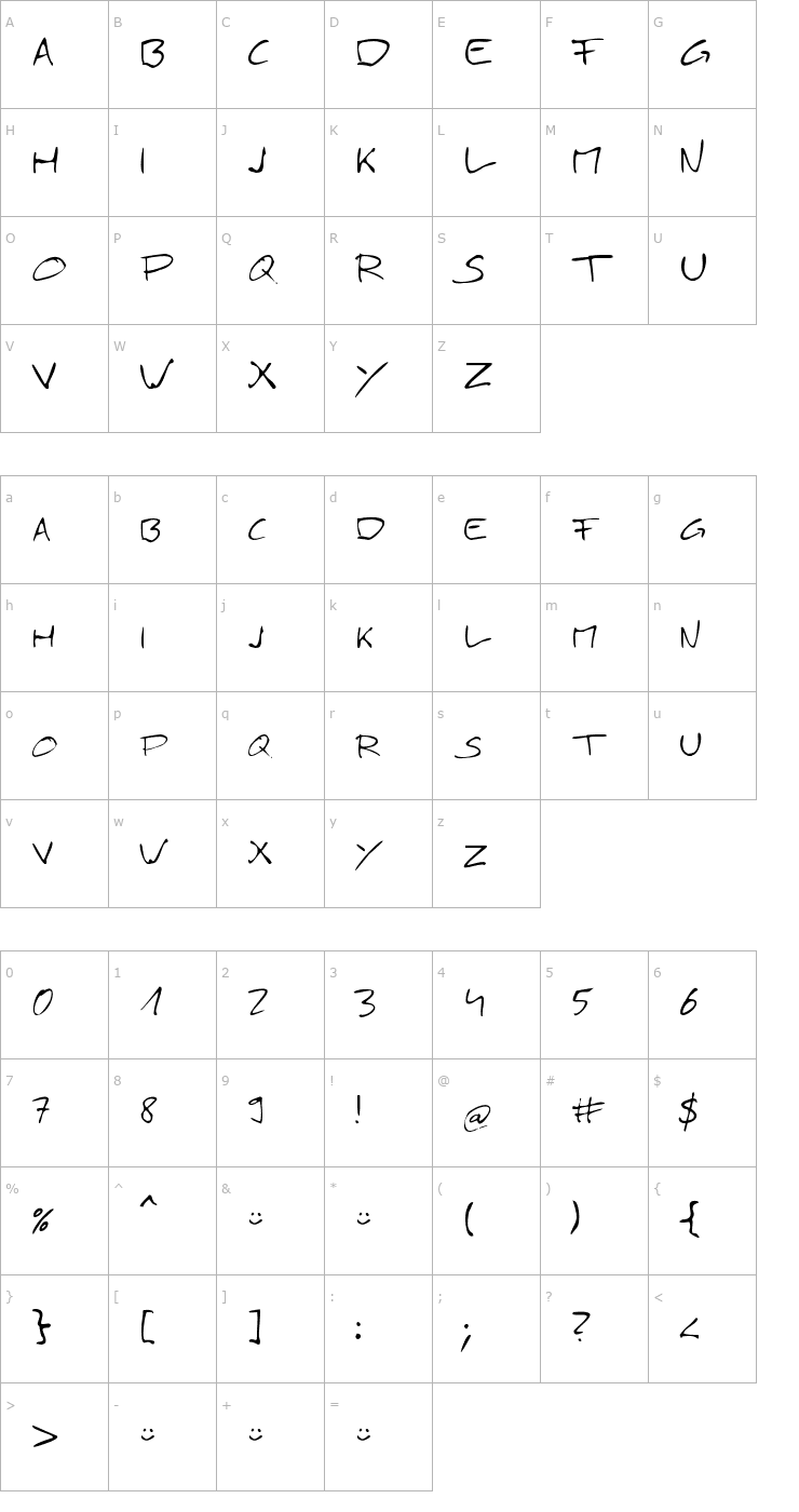 Character Map Simply 21 Font