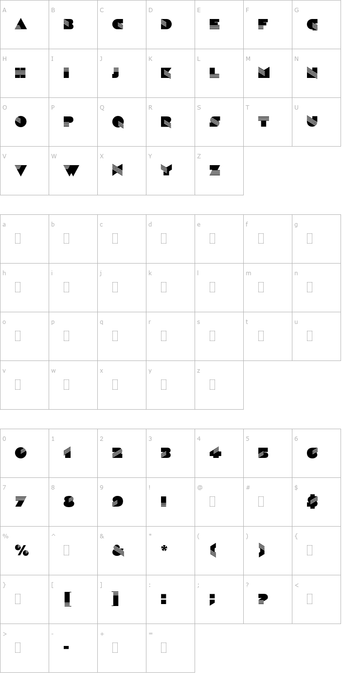 Character Map SinaloaPlain Font