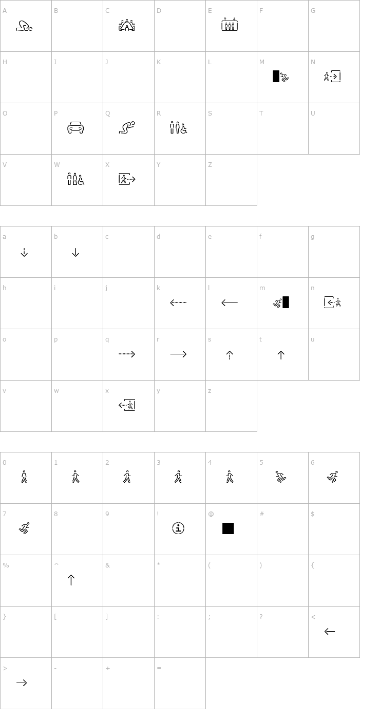 Character Map Siruca Pictograms Font