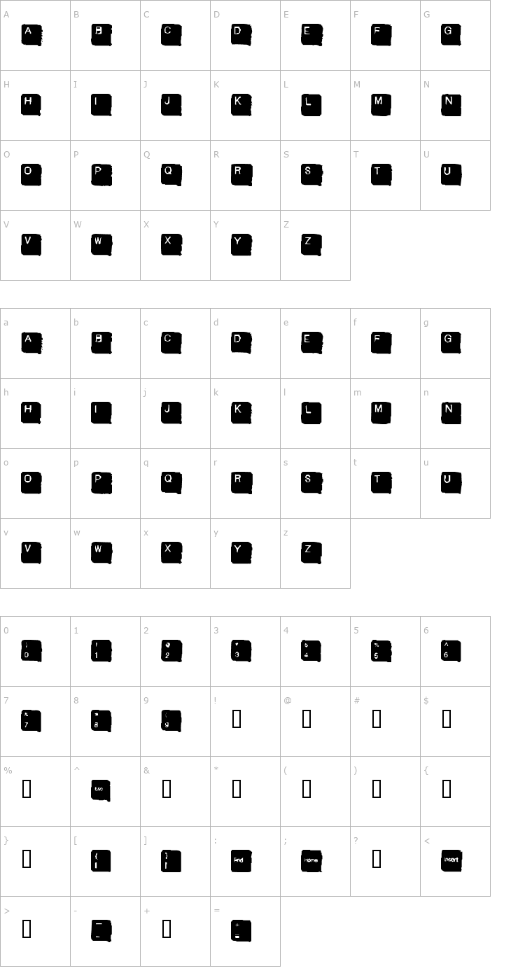 Character Map Skan Head Font