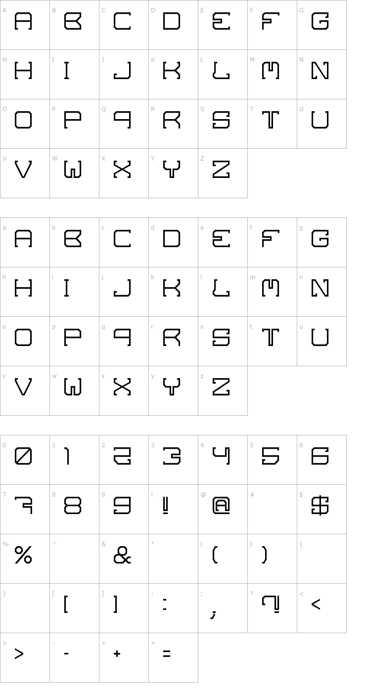 Character Map Skov Font