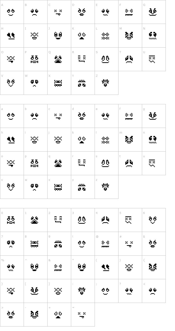 Character Map SkrewdUpSoulz Font