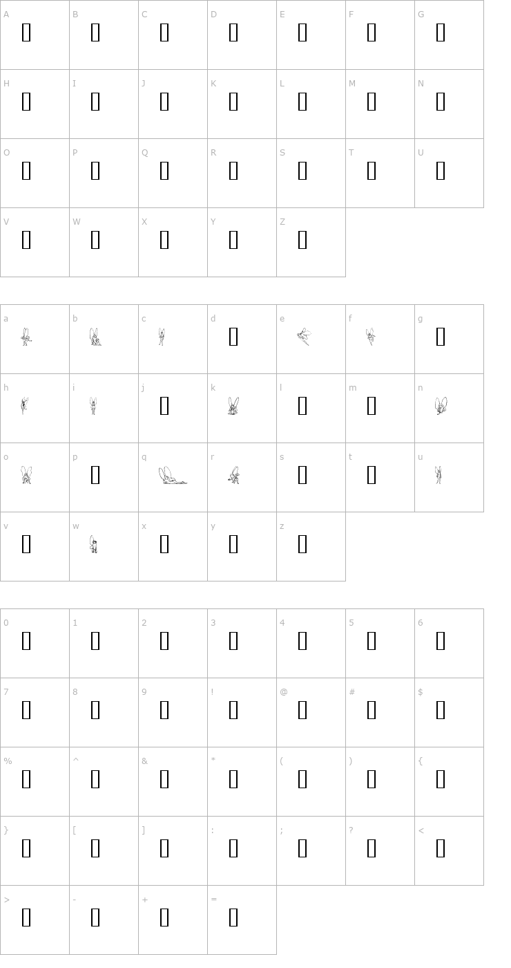 Character Map SL Woodcut Faeries Font