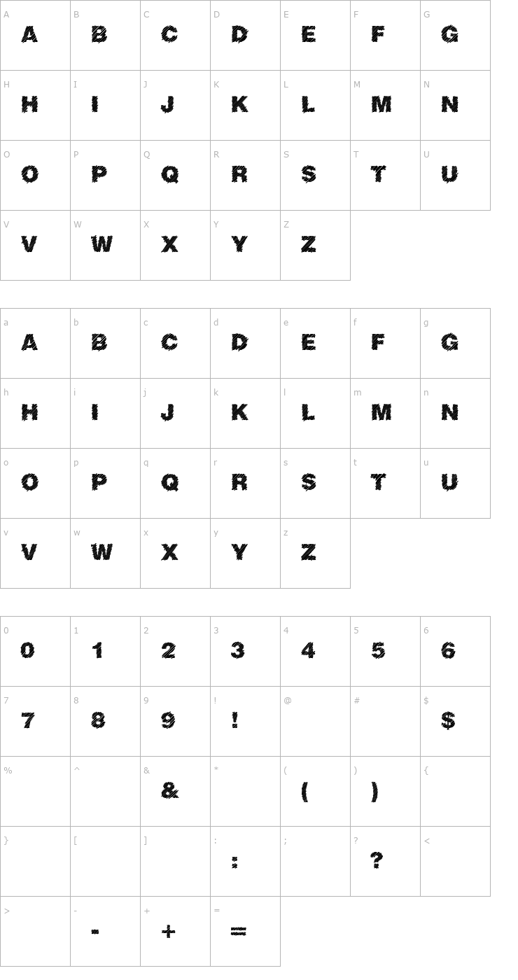 Character Map Sliced Juice Font