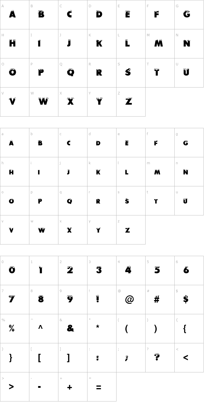 Character Map Snowy Plain Font