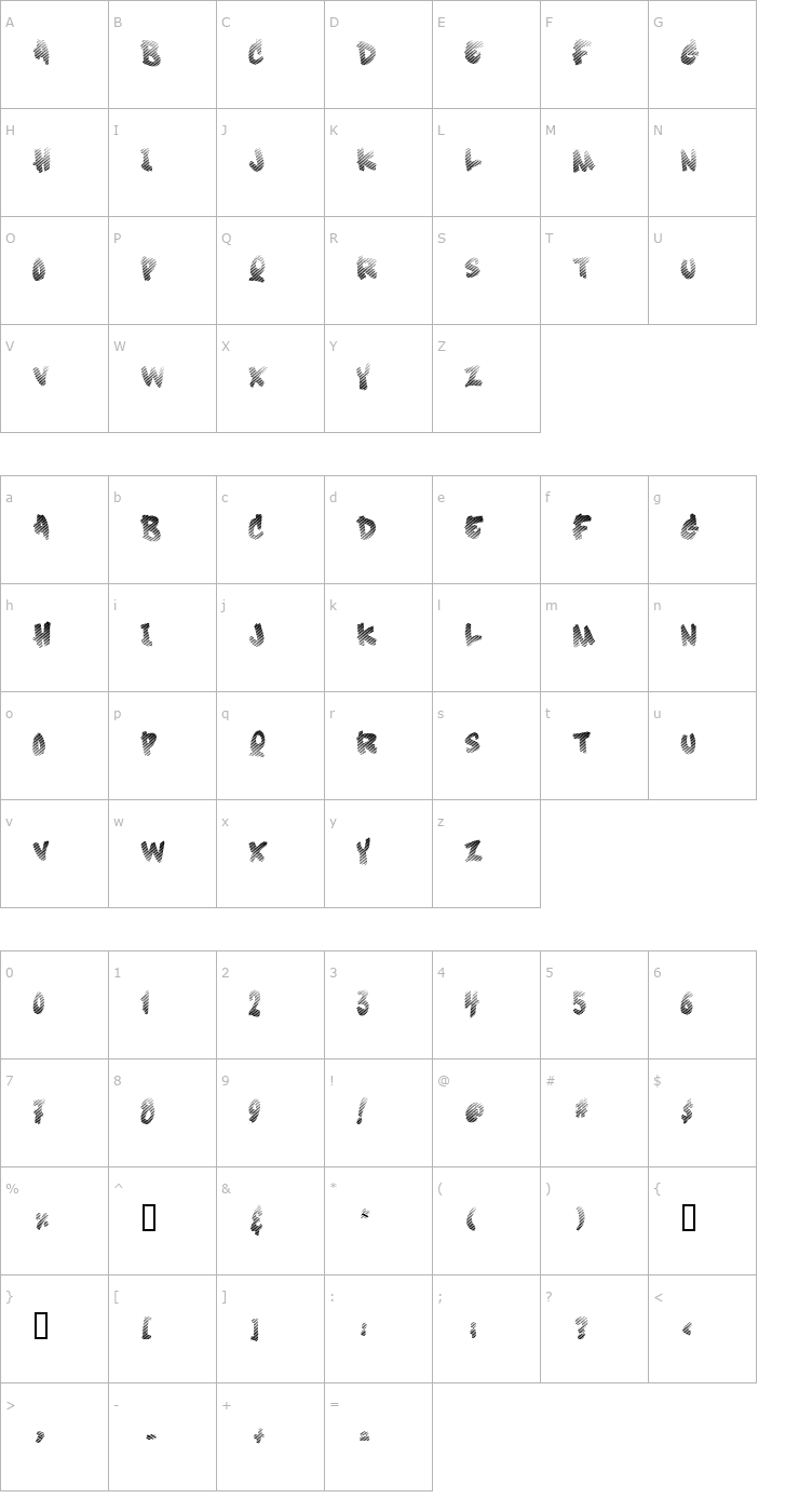 Character Map Soft Sugar [fade] Font