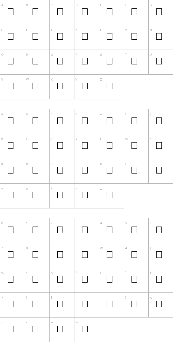 Character Map SOFTEN Regular Font